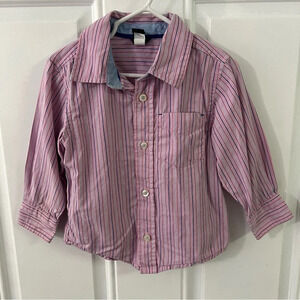 Baby Gap toddler boys 2 years 2T pink blue stripe dress shirt